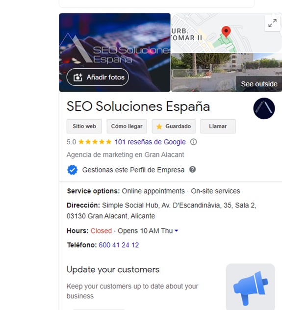 imagen de Google Business de SEO Soluciones España