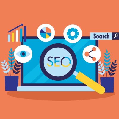 investigación competitiva en SEO. Imagen de la palabra SEO.