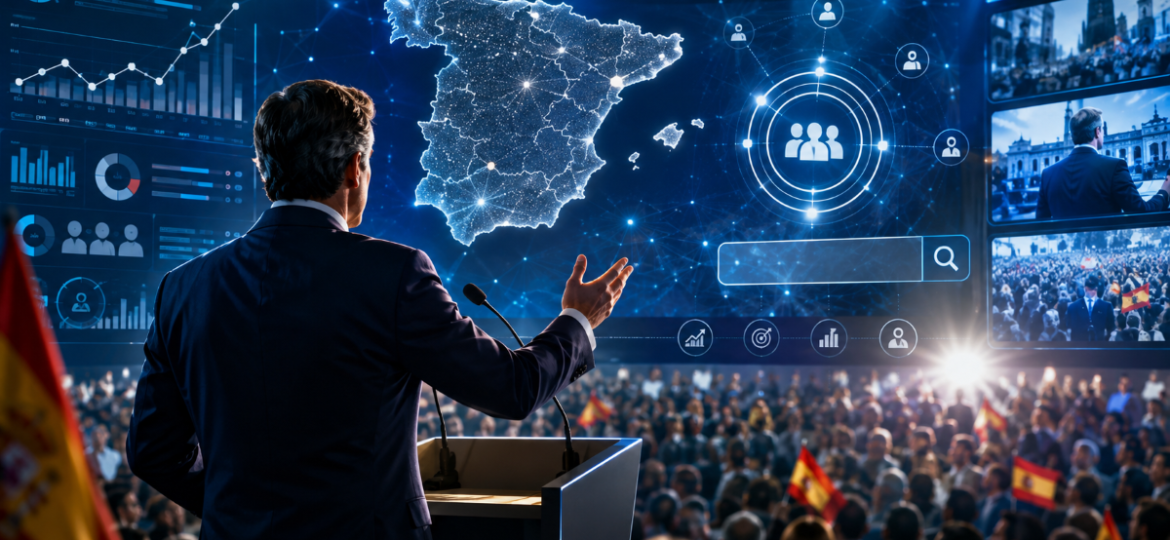 imagen de un político haciendo su campaña política con un experto en Marketing Político.